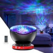 ARTINABS Baby Projector Light, Ocean Wave Night Light 12 LED with Remote Timer 8 Lighting Modes 6