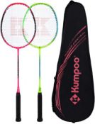 RRP £48.99 KUMPOO Professional Badminton Racket, Set of 2 Lightweight Badminton Racket, High Tension