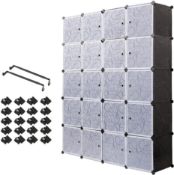 RRP £62.99 Mondeer Plastic Wardrobe Interlocking Storage Cubes for clothes, Translucent Decorative