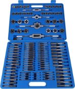RRP £100 Die and Tap Set Heavy Duty 110pcs M2-M18 Screw Nut Thread Taps Dies with Wrench Handle