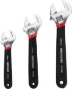 MAXPOWER Adjustable Spanner Set, 3PCs Adjustable Wrench Set Shifter Spanners with Soft Grip (6"/
