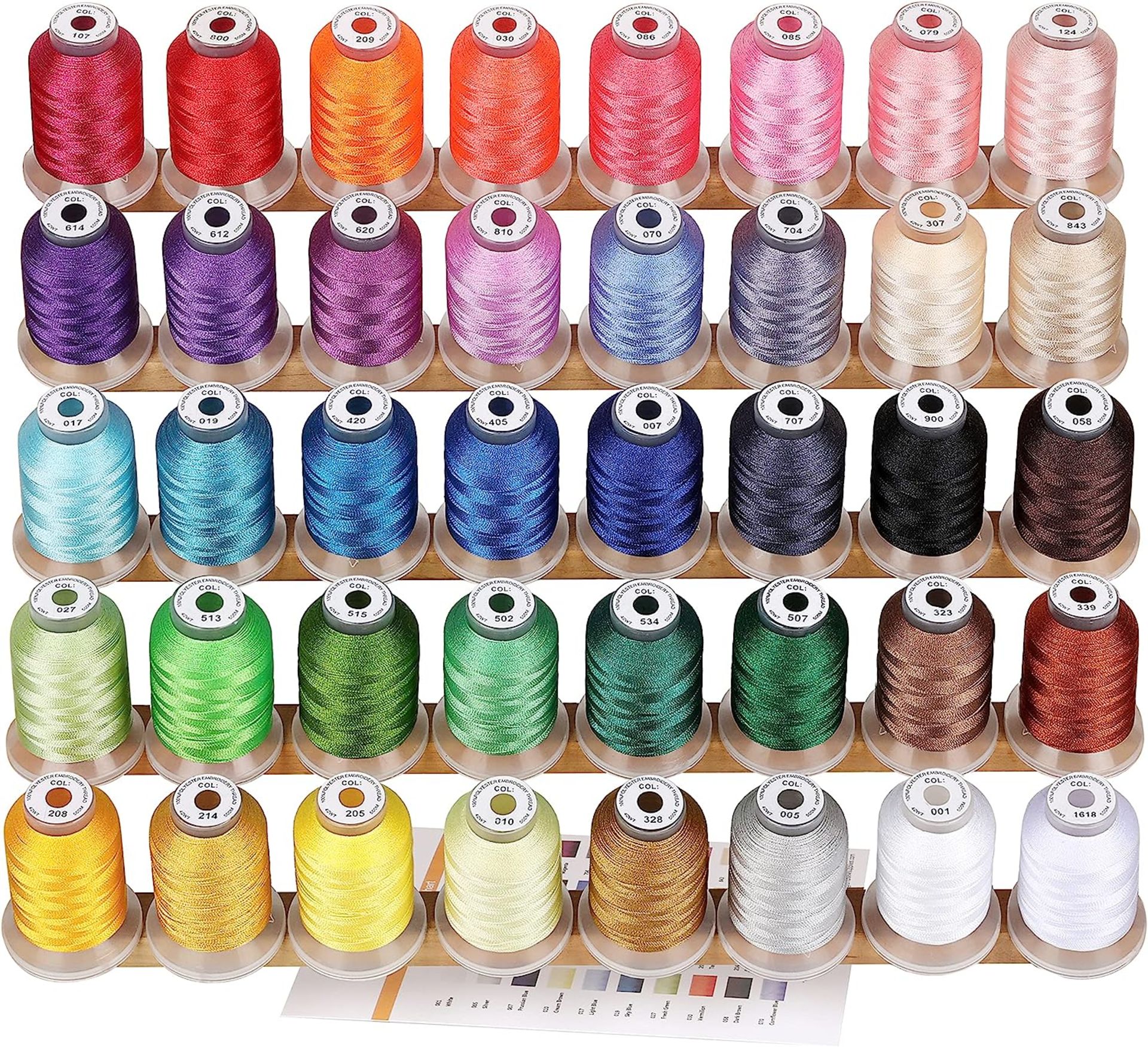 RRP £33.99 New brothread 40 Brother Colours Polyester Machine Embroidery Thread Kit 500M (550Y) Each