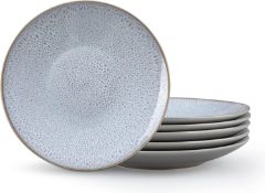 RRP £24.99 vancasso Karst Dessert Plates Set of 6, 8.5 Inch Ceramic Plates, Grey Handpainted Salad