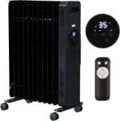 RRP £89.99 ANSIO® Oil Filled Radiator Heater 11 Fins 2300W with Remote, Black Portable Electric