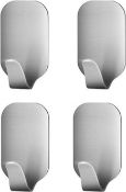 RRP £50 Set of 10 x Yesmin 4 Pack Powerful Self Adhesive Hooks,for Bathroom Kitchen Hanging Coat
