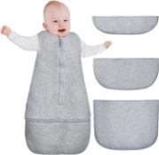 RRP £24.99 Lictin Baby Sleeping Bag, 2.5TOG Sleeveless Sleep Sack with 3 Detachable Bottoms,