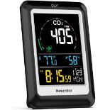 RRP £66.99 Newentor CO2 Monitor, Air Quality Monitor Indoor Carbon Dioxide Detector with Voice Alert