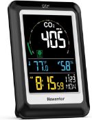 RRP £66.99 Newentor CO2 Monitor, Air Quality Monitor Indoor Carbon Dioxide Detector with Voice Alert
