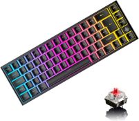 UK Layout 60% Gaming Keyboard RGB Backlit Red Switch Mechanical Keyboard