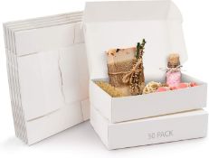 RRP £100, Set of 4 x Kurtzy 50 Pack White Kraft Gift Boxes - Box Measures Easy Assemble Rectangle
