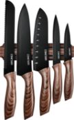 RRP £33.99 Cohesion Knife Set Ultra Sharp Kitchen Knives Sets 5PCS with Magnetic Holder Chef