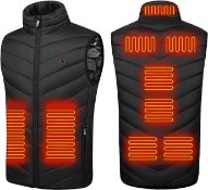 Monave Heated Gilet Men Heated Vest with 9 Carbon Fiber Heating Pads,3 Temperature Levels,Heated