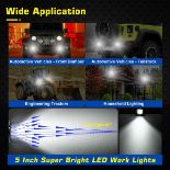 RRP £27.99 WOWLED Flush Mount LED Work Light Pods, 2 Pcs 5" 18W LED Driving Work Lights Flush