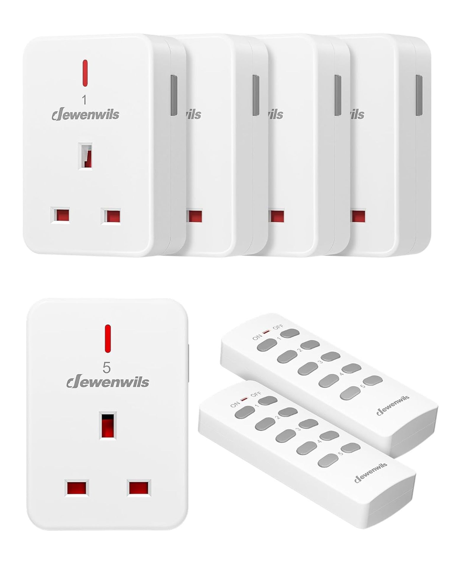 RRP £29.99 DEWENWILS Remote Control Plug Socket, 13A/3120W Heavy Duty Wireless Light Switch, 30m/