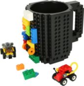RRP £78 Set of 6 x Lumsburry Build-on Brick Coffee Mug, Funny DIY Novelty Cup with Building Blocks