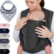 RRP £29.99 Makimaja - Soft Cotton Baby Wrap Carrier - Shoulder Strap for Newborns and Babies Up to