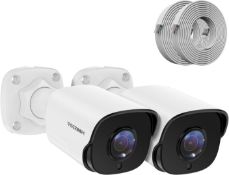 RRP £94.99 VEEZOOM 5MP PoE CCTV Security IP Cameras, FOV 95° Smart Outdoor Bullet Surveillance