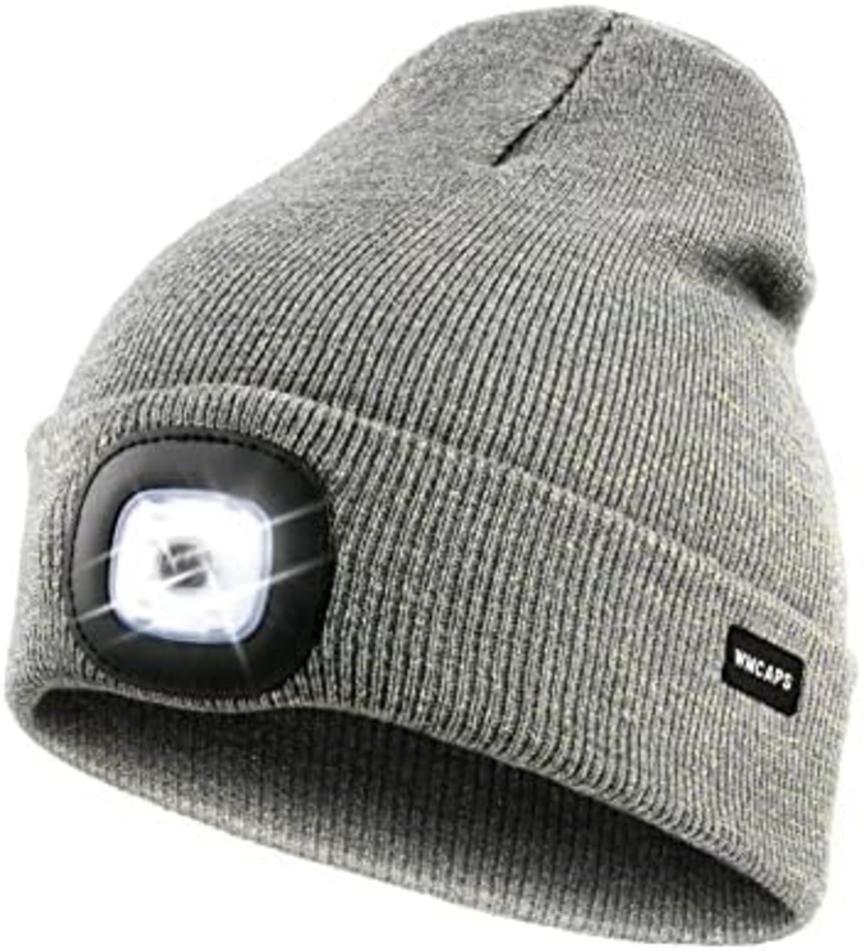 RRP £120, Set of 8 x Rechargeable LED Lighted Beanie, Hands Free Head Torch Unisex Winter Warm - Image 3 of 4