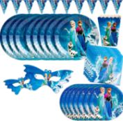 RRP £32 Set of 2 x Frozen Party Tableware Supplies Includes Banner, Plate, Napkins, Princess Mask