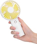 RRP £80 Collection of Mini Portable Handheld Fans Rechargeable, 5 Pieces