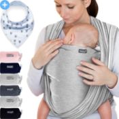 RRP £29.99 Makimaja - Soft Cotton Baby Wrap Carrier - Shoulder Strap for Newborns and Babies Up to