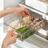 RRP £42 Set of 3 x HUAYT Fridge Organisers,Fridge Drawer Storage Bins with Adjustable Slide Rail,