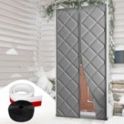 Door Curtains Thermal Door Curtains for Winter with Draft Excluder, 80x200cm Magnetic Thermal