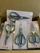 Set of 4 x Asdirne Scissors, Kitchen Scissors with Sharp Stainless Steel Blades and Soft Handles,