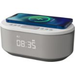 i-box Alarm Clocks Bedside, Alarm Clock with Wireless Charging, Bluetooth Speaker, Radio Alarm