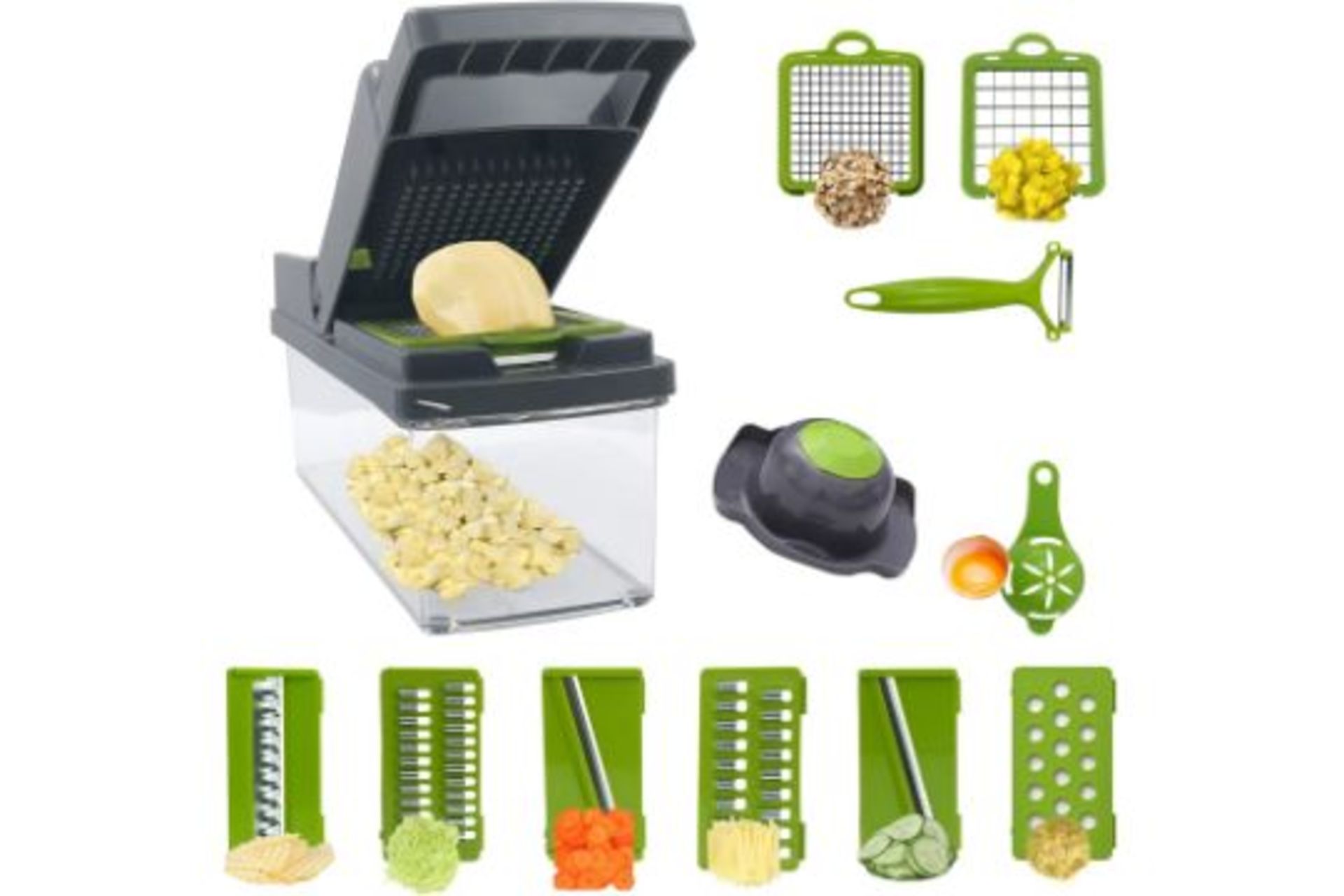 Vegetable Chopper 14-in-1 Vegetable Chopper Multifunctional Kitchen Peeler with Container and