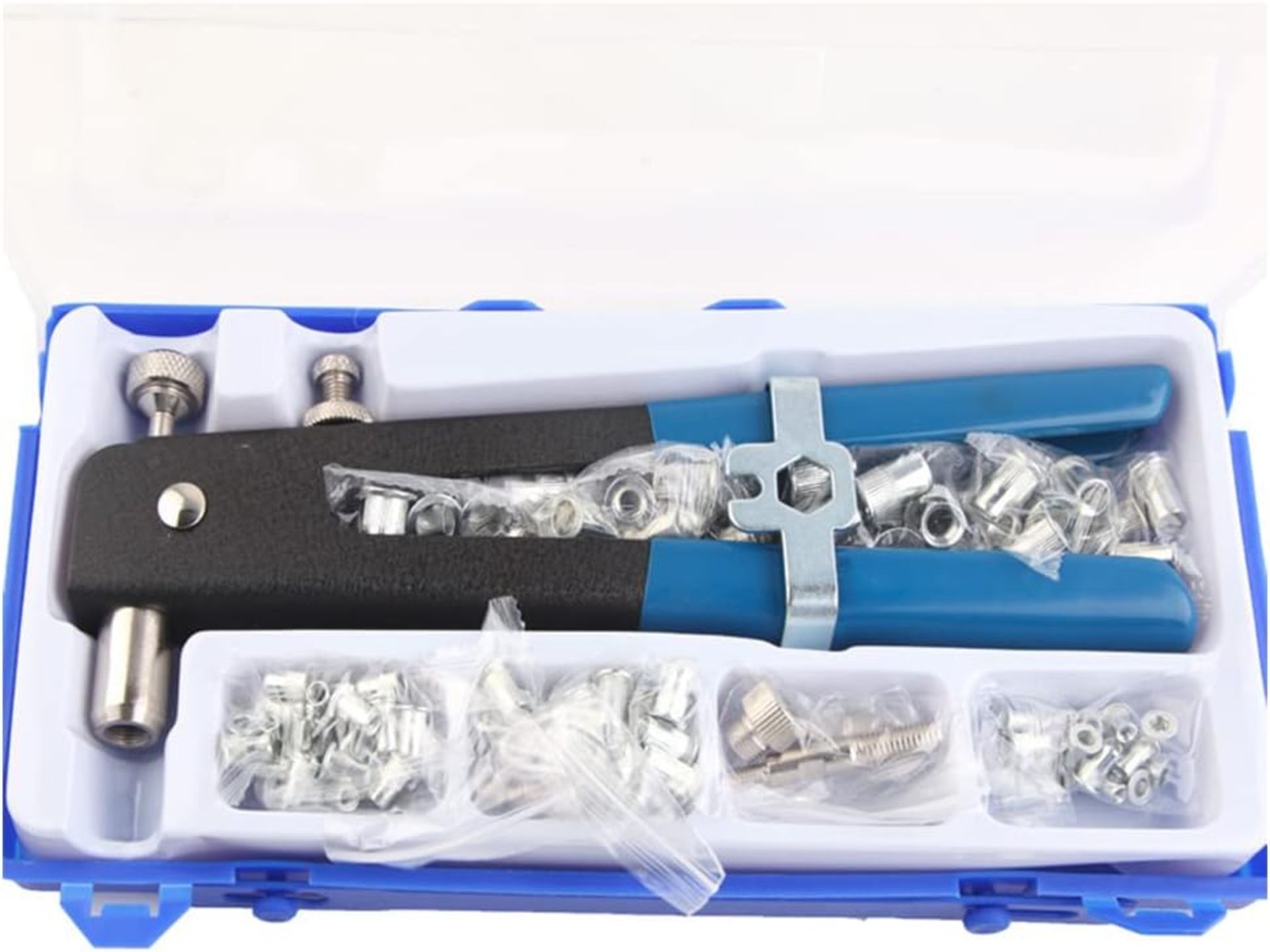 POIU LS-1101 86 Pcs Rivet Nut Tool Kit, Hand Riveter Set