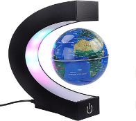 RRP £29.99 Floating Globe with Colored LED Lights C Shape Anti Gravity Magnetic Levitation