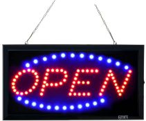 FITNATE LED Open Sign, 19x10 inch (48x25cm) 2 Modes Flashing & Steady Light, Open Sign