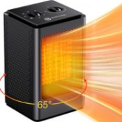 RRP £29.99 DARMAI Fan Heater, Portable Space Heater, 1500W PTC Electric Heater, Tip-Over and