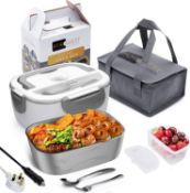 RRP £29.99 FORABEST Electric Lunch Box 60W Food Heater 2-in-1 Portable Mini Microwave for Car &