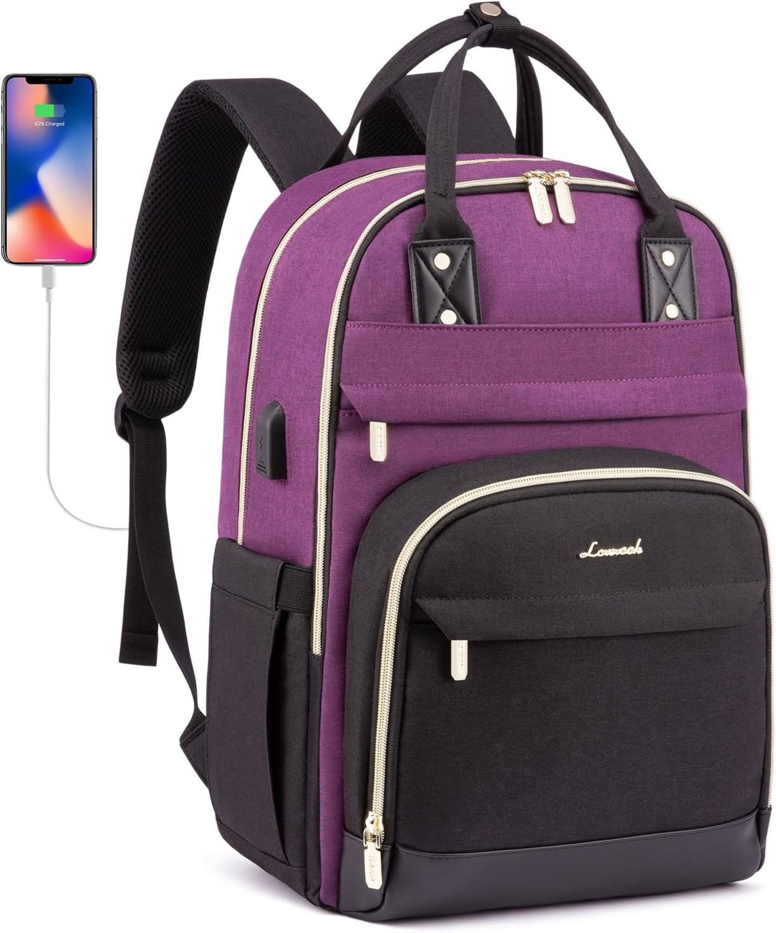 RRP £35.99 LOVEVOOK Laptop Backpack 15.6 inch, Large Rucksack Bag for Women with USB Port,