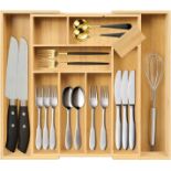 RRP £24.99 aceyoon Drawer Organiser Expandable, Bamboo Cutlery Tray Kitchen Drawer Dividers 8 to