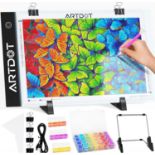 RRP £60 Set of 3 x ARTDOT A4 Light Pad for 5D Diamond Painting Kits, Adjustable Brightness Light