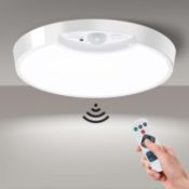 RRP £22.99 Homelist Motion Sensor Ceiling Light,7.5-inch 400LM Remote USB LED Battery Powered