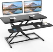 RRP £115 ERGOMAKER Standing Desk Converter, 36"/91cm Wide Height Adjustable Quick Sit to Stand Up