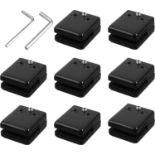 RRP £120 Set of 8 x Neoteck 8-Pack Glass Clamp 8-10mm Stainless Steel Square Glass Clamp Black