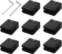 RRP £120 Set of 8 x Neoteck 8-Pack Glass Clamp 8-10mm Stainless Steel Square Glass Clamp Black