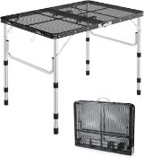 RRP £59.99 Sportneer Grill Table for Outside, 3ft(L) x 2ft(W) Height Adjustable Camping Table