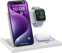 RRP £23.99 Wireless Charger, Foldable 3 in 1 Wireless Charger Stand for Apple Fast Wireless Charging