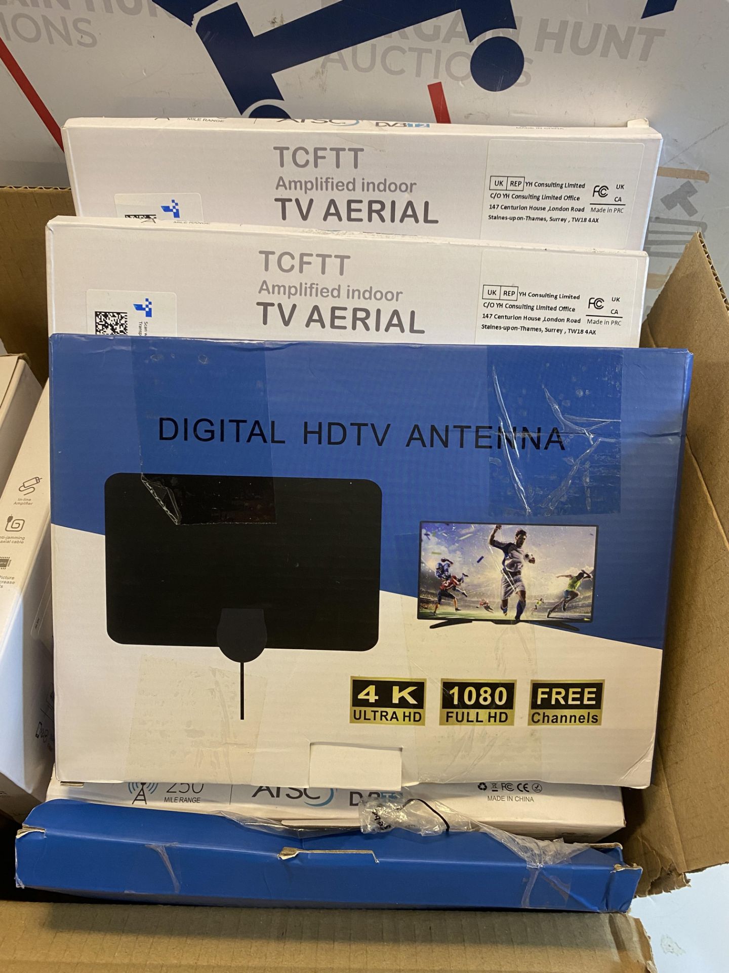 RRP £40 Set of 2 x TCFTT Digital TV Aerial 250+ Miles Long Range - Amplified HD TV Antenna Indoor - Image 2 of 2