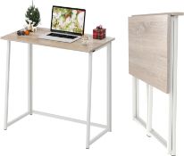 RRP £69.99 Dripex Compact Folding Desk No Assembly Required Computer Desk Folding Hobby Craft Table,