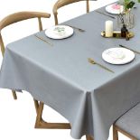 RRP £19.99 Plenmor Table Cloth Grey Wipeable Waterproof Plastic Wipe Clean PVC Table Cover Protector