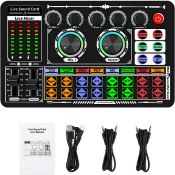 RRP £32.99 Sound Effects Board, Live Sound Board, Voice Changer Audio Mixer Live Sound Card for Live