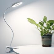 RRP £30 Set of 3 x Desk Clip on Lamp for Reading Home Office, 10 Dimmable Brightness 3 Modes, Ring/