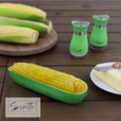 RRP £60 Set of 3 x Servette Home Novelty Ceramic 8.5" Corn on The Cob Dish